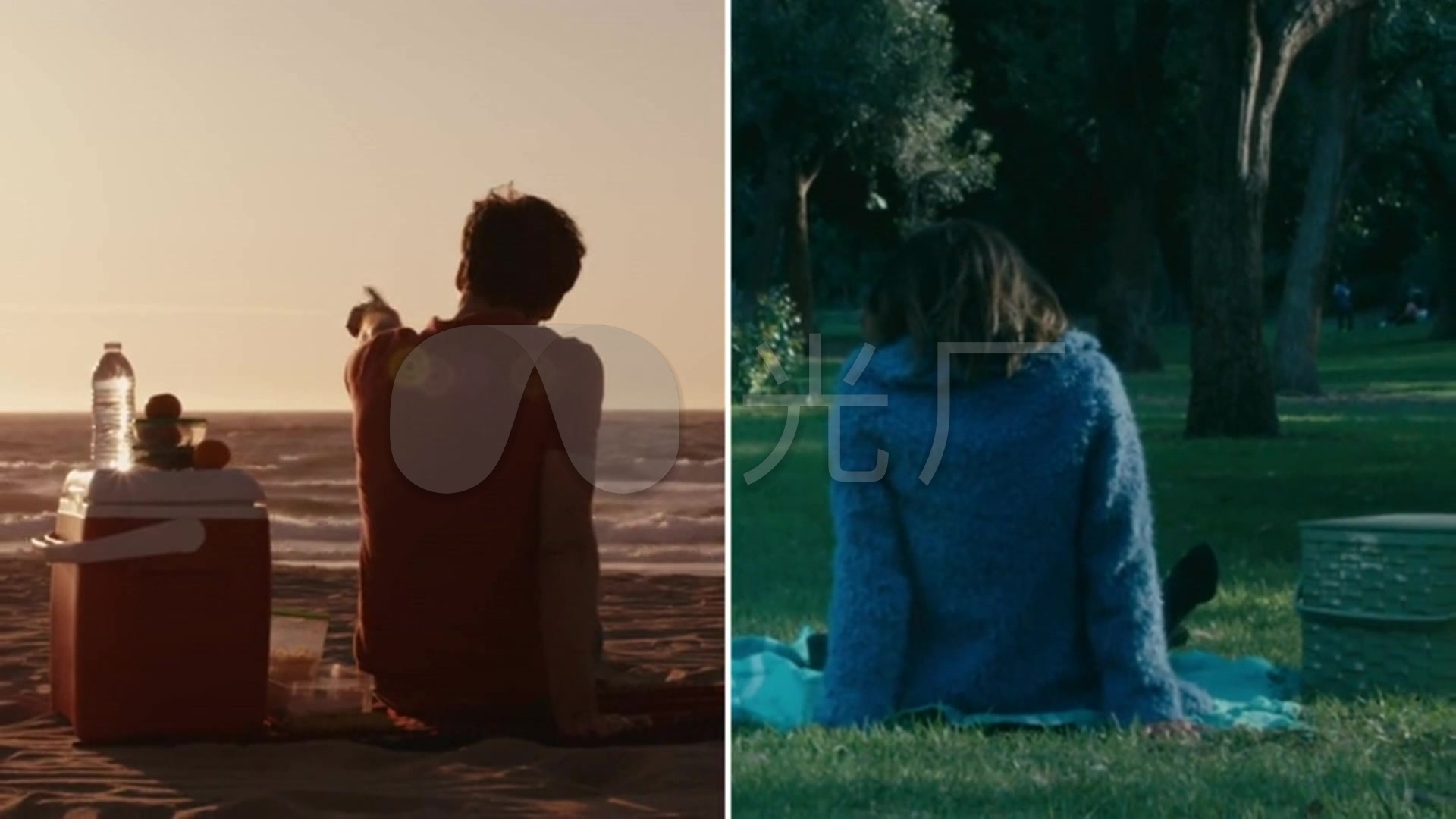 异地恋创意情侣爱情唯美浪漫分屏镜头