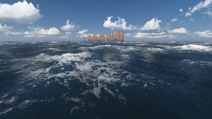 海洋古代船队3d动画