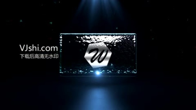 高端水花粒子幻化玻璃公司标志logo开场