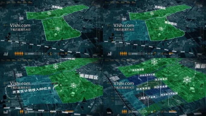 （强烈推荐）高清科技感区位地图特效模板