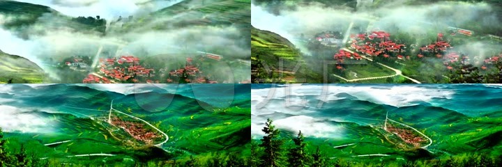 烟雾缭绕的茶山丘陵延时拍摄高清视频