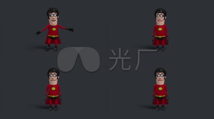 3D超人归来卡通动画动作片头
