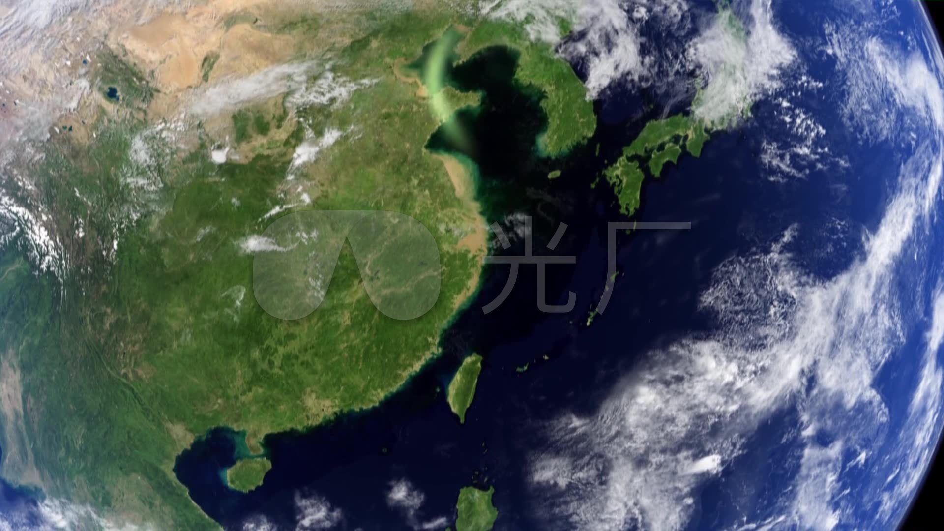 从太空拍摄地球旋转到中国位置_1920X1080_