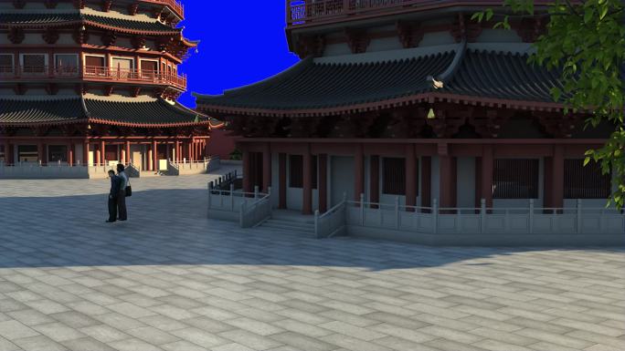 老果寺3D建筑漫游寺庙3D视频