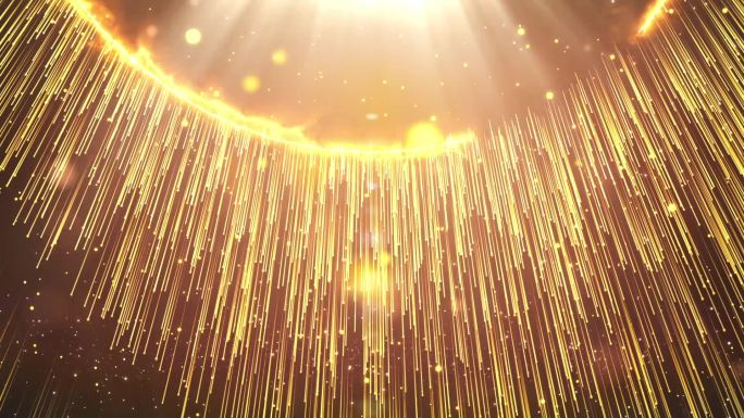 极品金色粒子瀑布光效舞台视频背景53