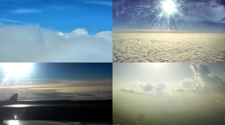 天空飞机内厚云层云海洋云海