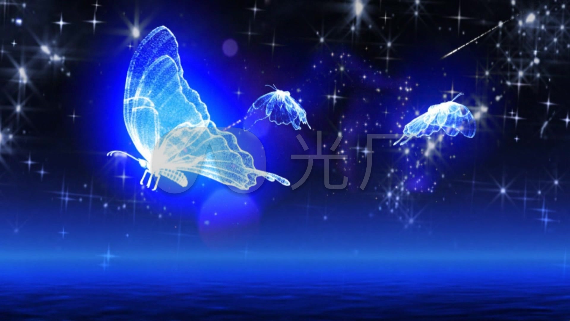 唯美粒子星空蝴蝶1080pfhd