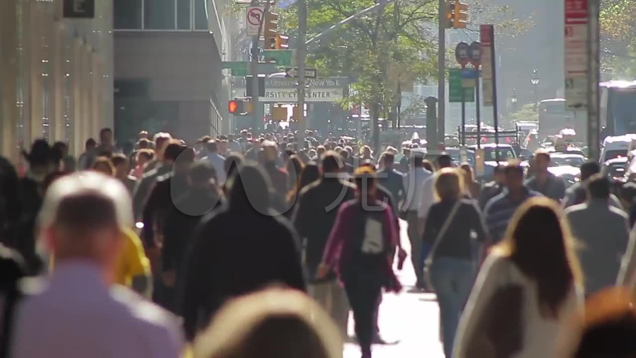 人群商业街道人群忙碌匆忙行走城市_1280720_高清素材(编号