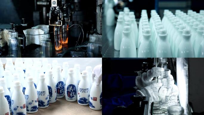 玻璃瓶青花瓷瓶化妆品工厂生产