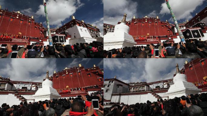 西藏燃灯节祈福高清实拍视频素材