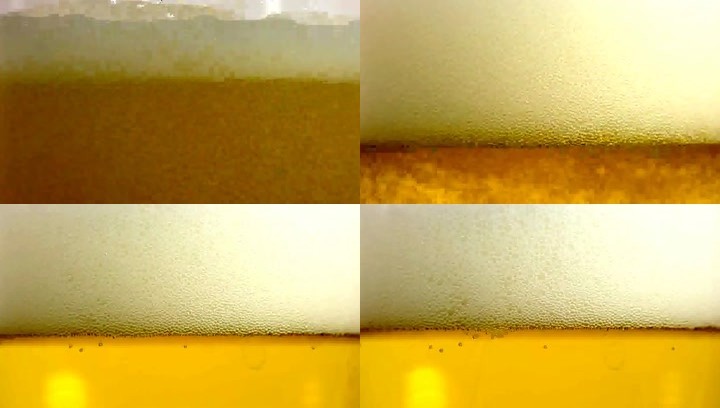 啤酒倒酒气泡金黄色香槟液体