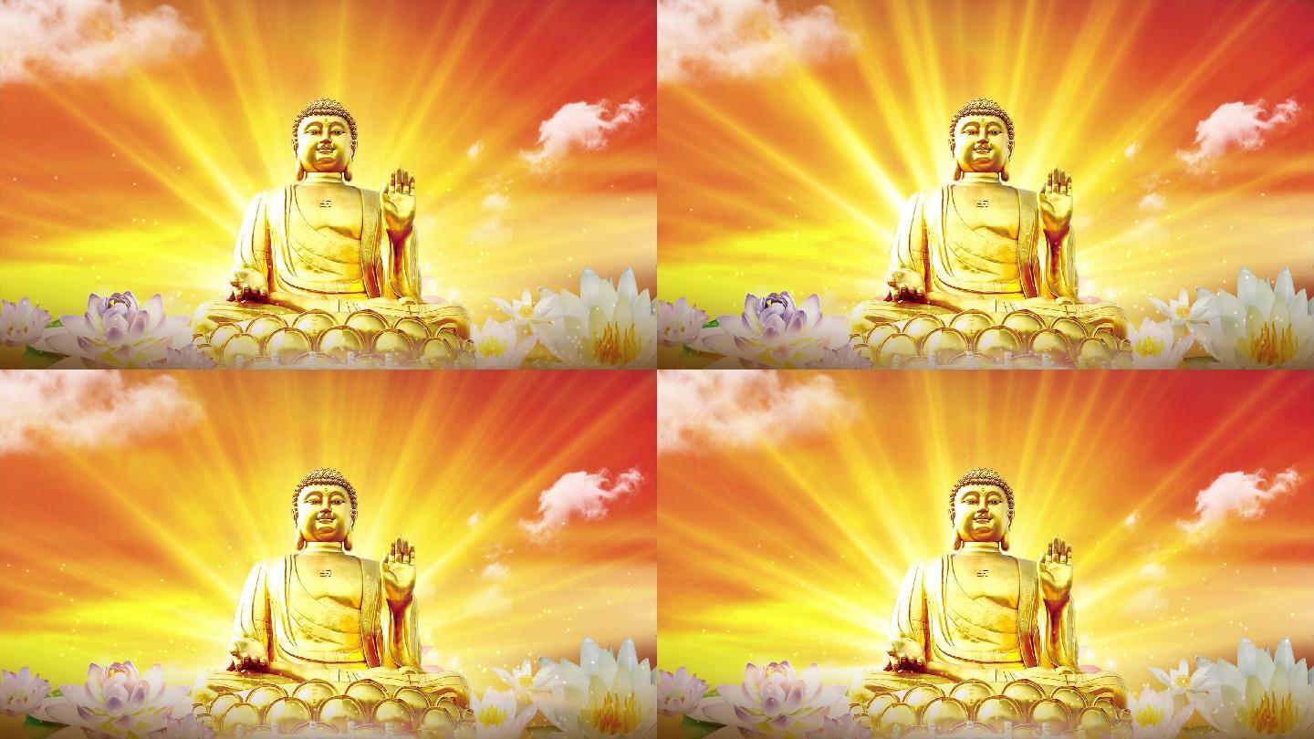 佛教大佛如来高清LED大屏幕视频素材
