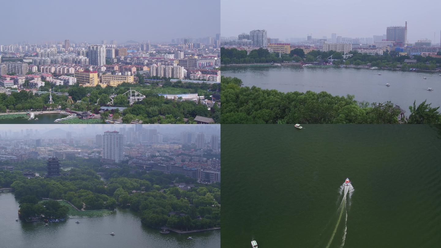 大明湖航拍素材1大景