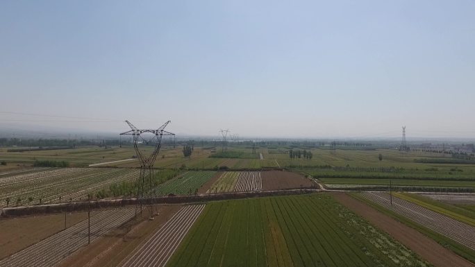 航拍铁塔输电线路