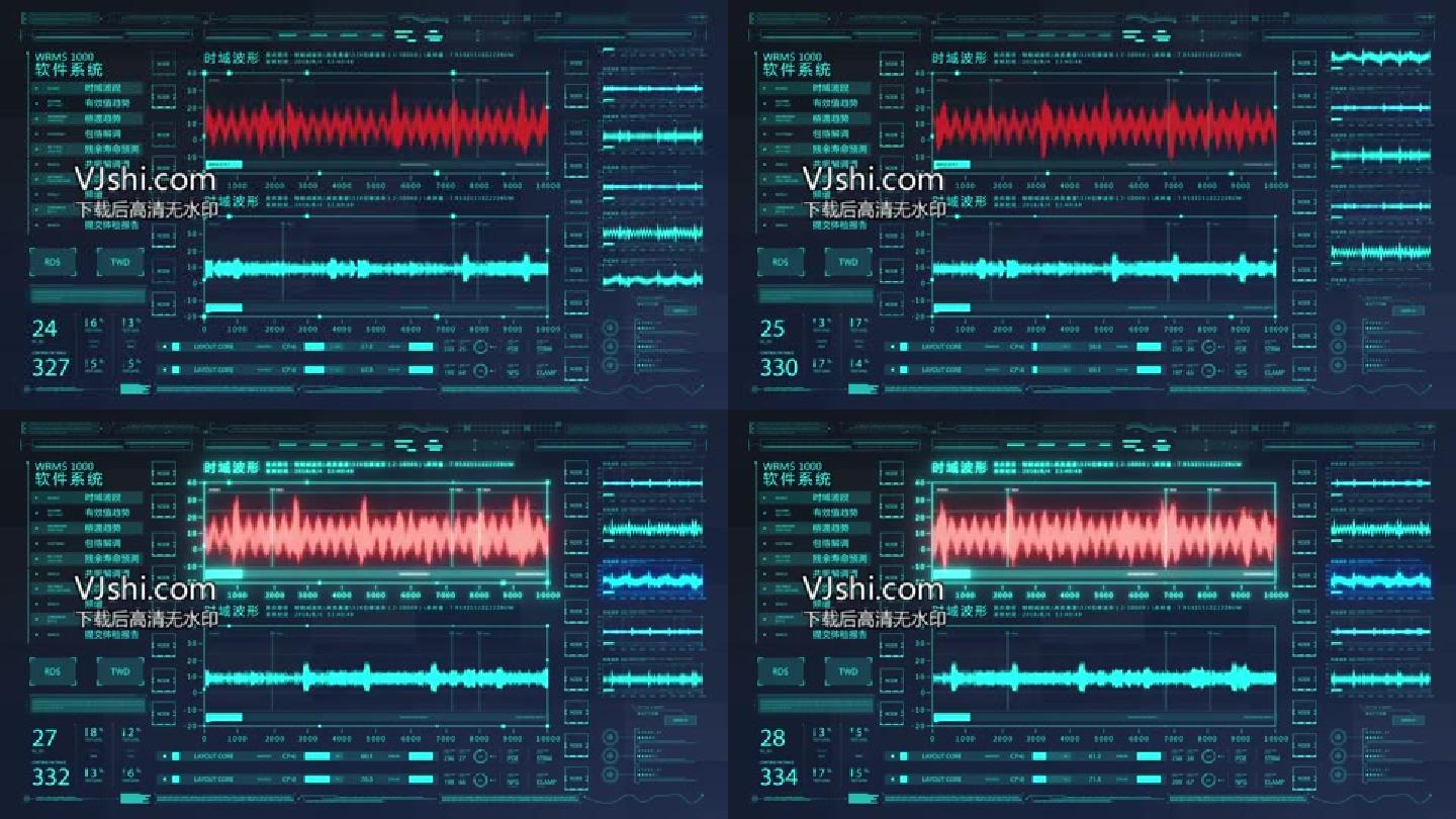 曲线波动科技线条科技框波动AE模板