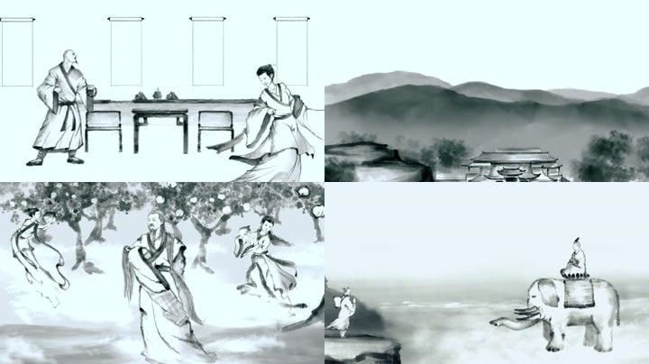 水墨画 19x1080 高清视频素材下载 编号 舞台背景 Vj师网www Vjshi Com
