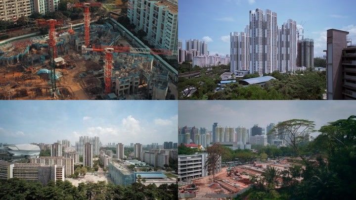 万丈高楼平地起建筑延时房地产项目建设大气