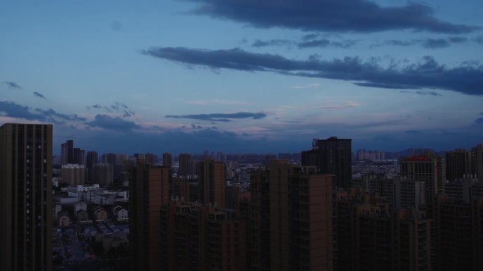 杭州下沙城市傍晚天空延时乌云