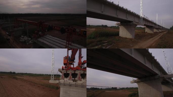 中国铁路桥梁路基麦田农田1逆光