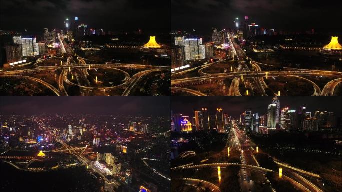 2.5K超高清南宁城市旅游航拍夜景视频