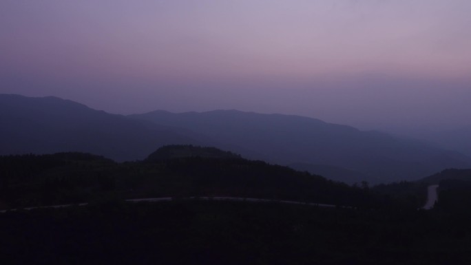 夜色未压缩可调色山区弯道道路山路绿树