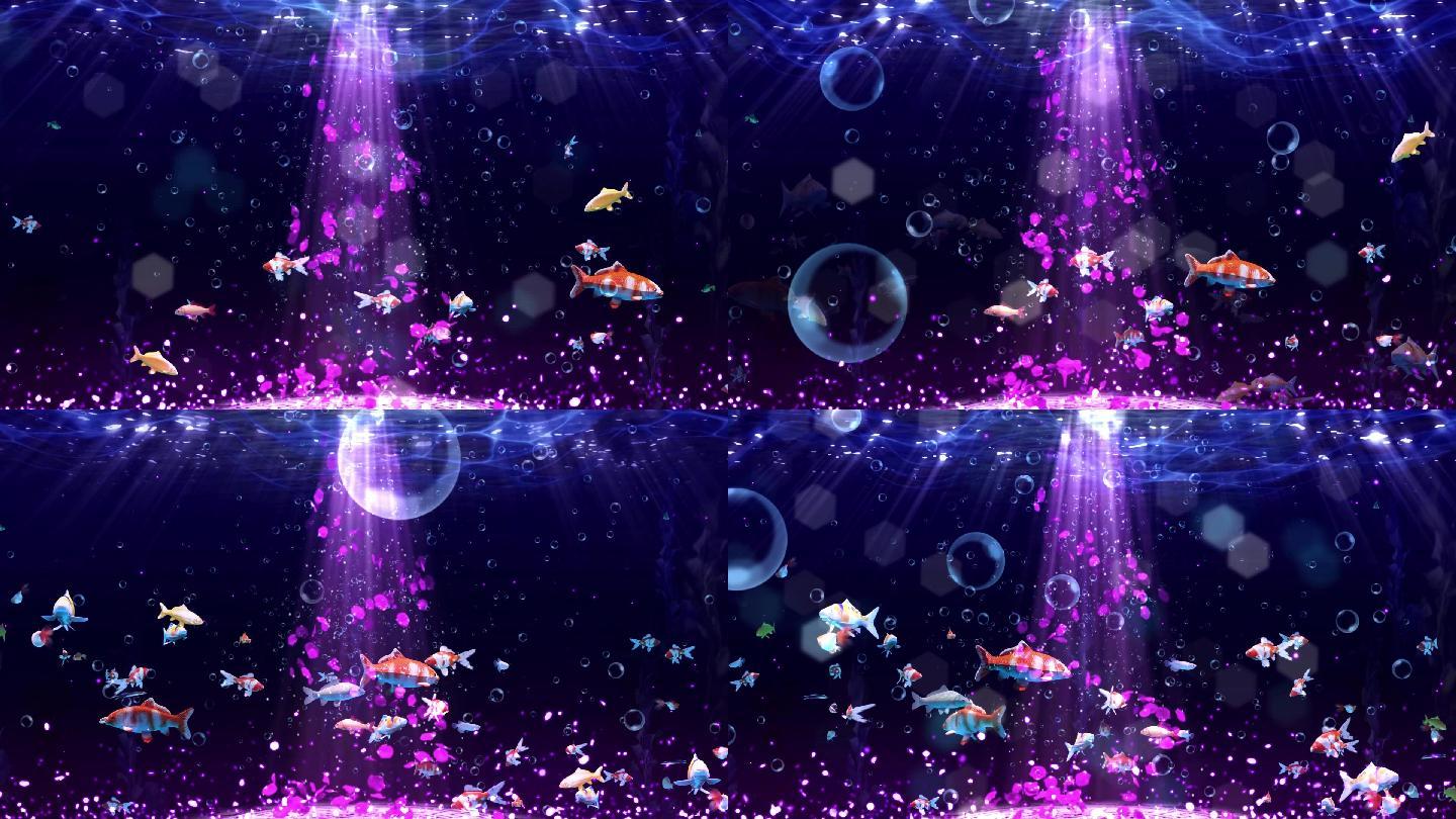 海底世界鱼群玫瑰舞海洋主题婚礼舞台背景