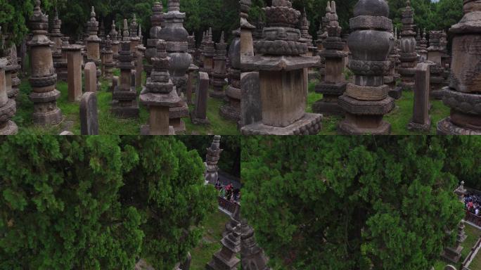 山东济南灵岩寺墓塔林航拍