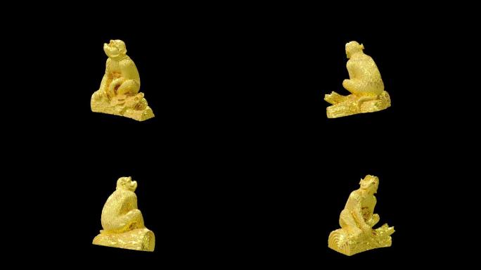3D动画全息影像带通道十二生肖-猴
