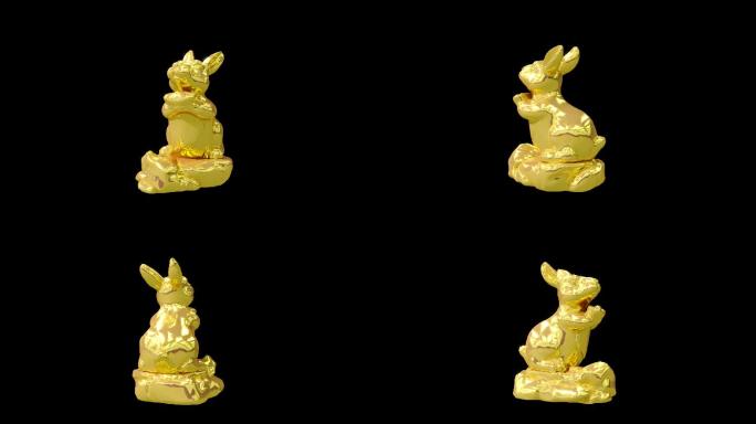 3D动画全息影像带通道十二生肖-兔