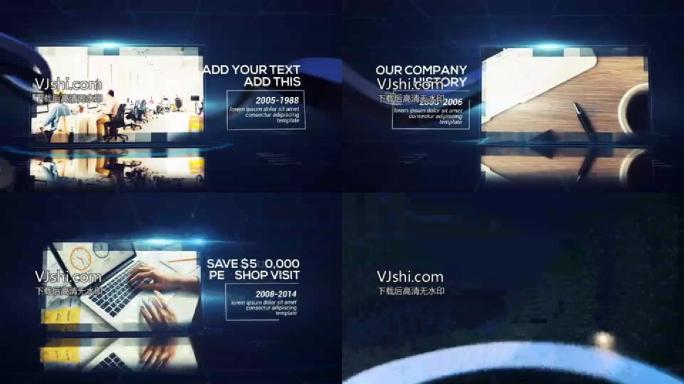 蓝色商业企业宣传片AE模板