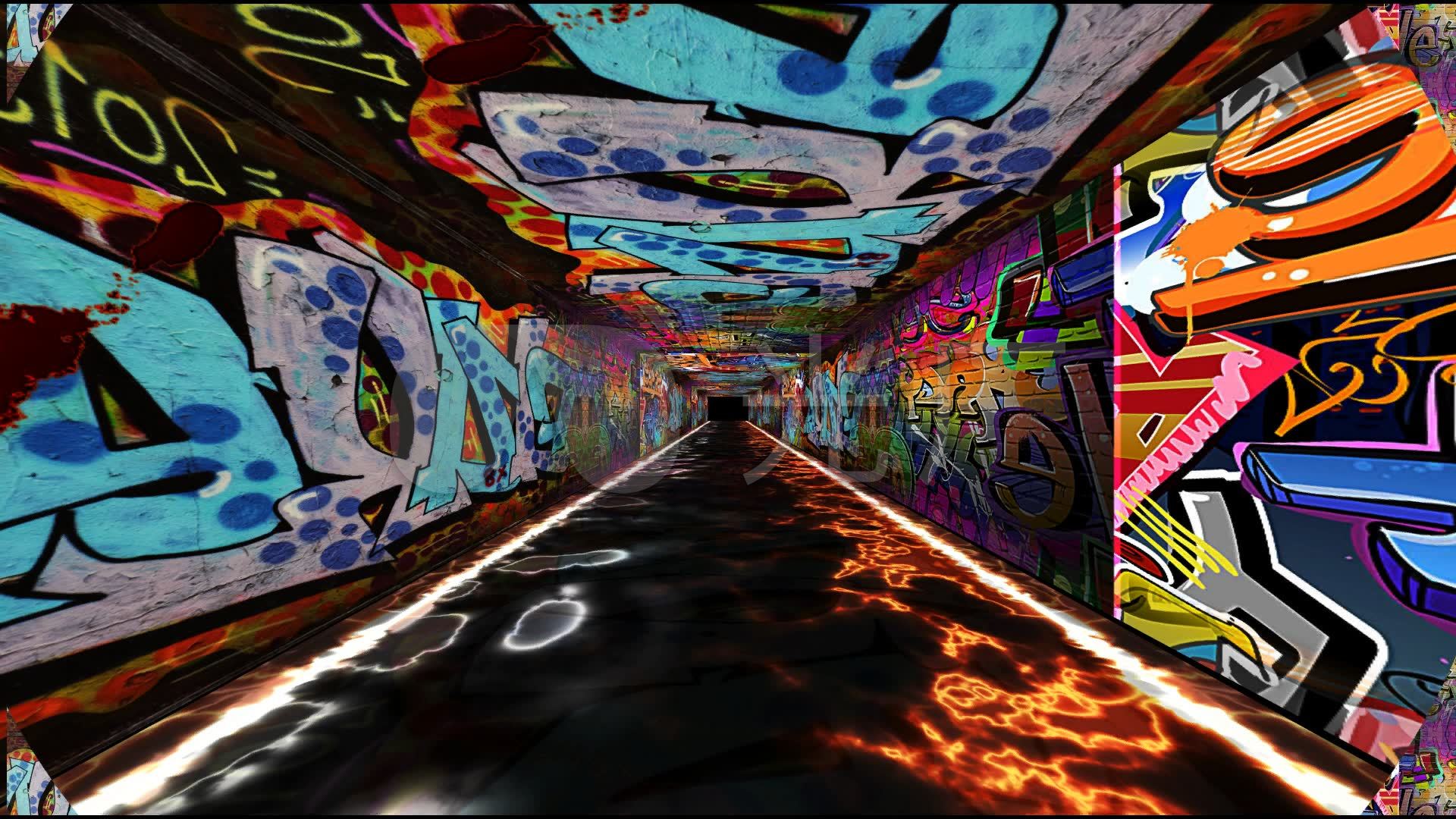 涂鸦 无缝 光影 穿梭 3d