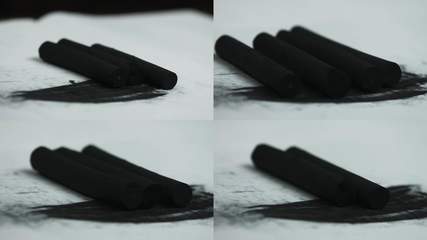 木炭条木炭笔高速实拍慢镜头