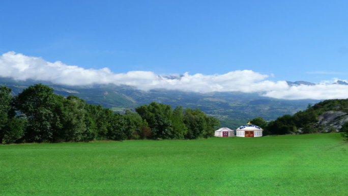 广场舞敖包相会动态变换合成背景