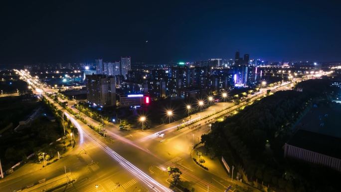 城市十字路口夜景延时(1080p)