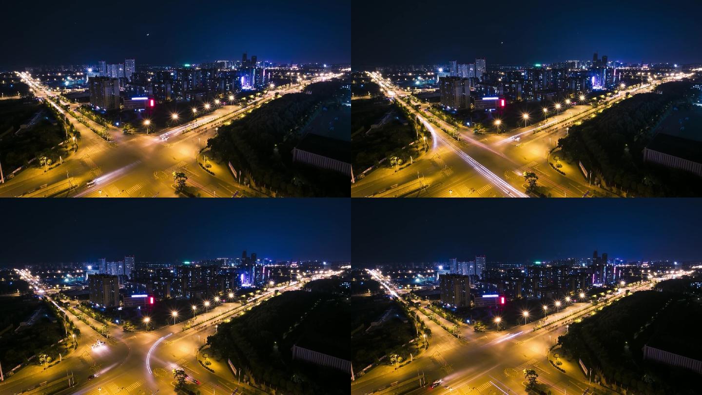 城市十字路口夜景延时(1080p)