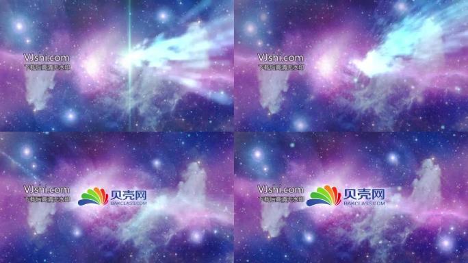 梦幻唯美紫色星空银河logo演绎AE模板