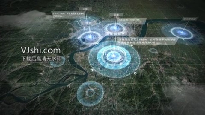 科技感区域开发介绍地图AE模板