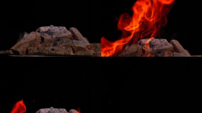 炭火燃起高速摄影1