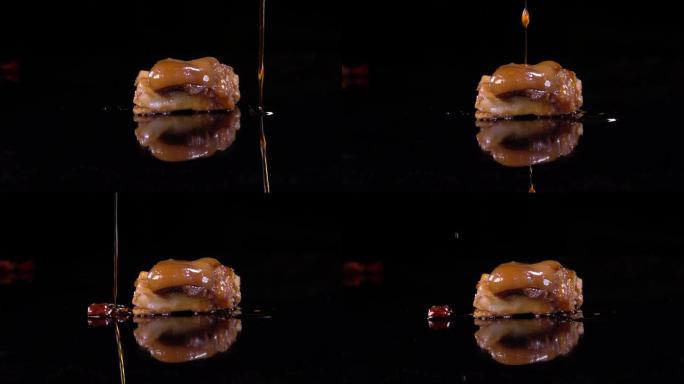 猪蹄浇油高速摄影