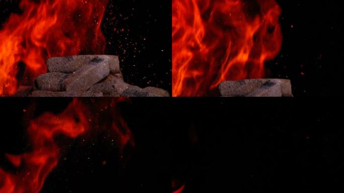 炭火燃起高速摄影2