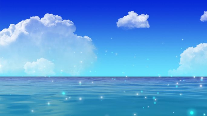 梦幻水面海面粒子云朵视频背景