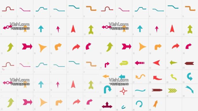 MG扁平化元素包之箭头纯形状图层带动画