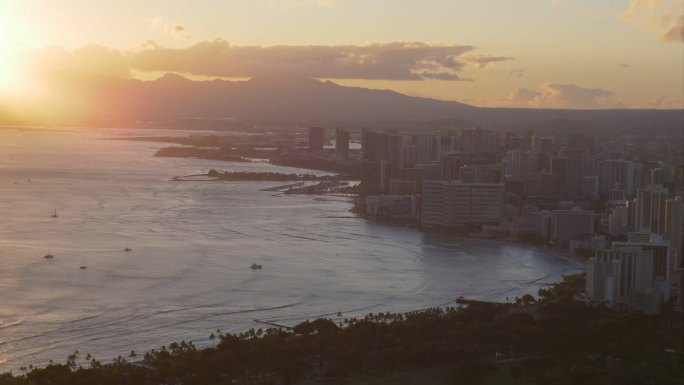 夏威夷檀香山城市延时摄影
