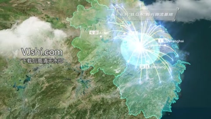 长三角地区沪苏浙皖区域辐射光效连线地图
