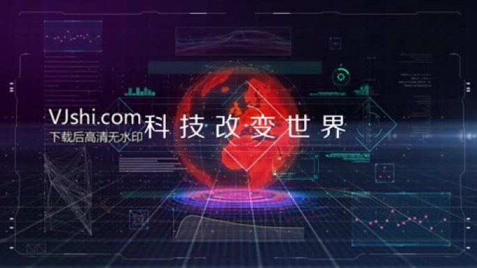 科技界面标题ae模板