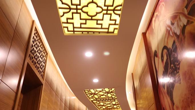 酒店中餐馆中国风走廊