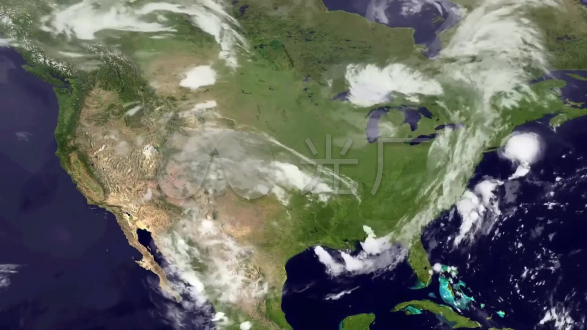 美国气象卫星云图视频素材_云层流动移动_19
