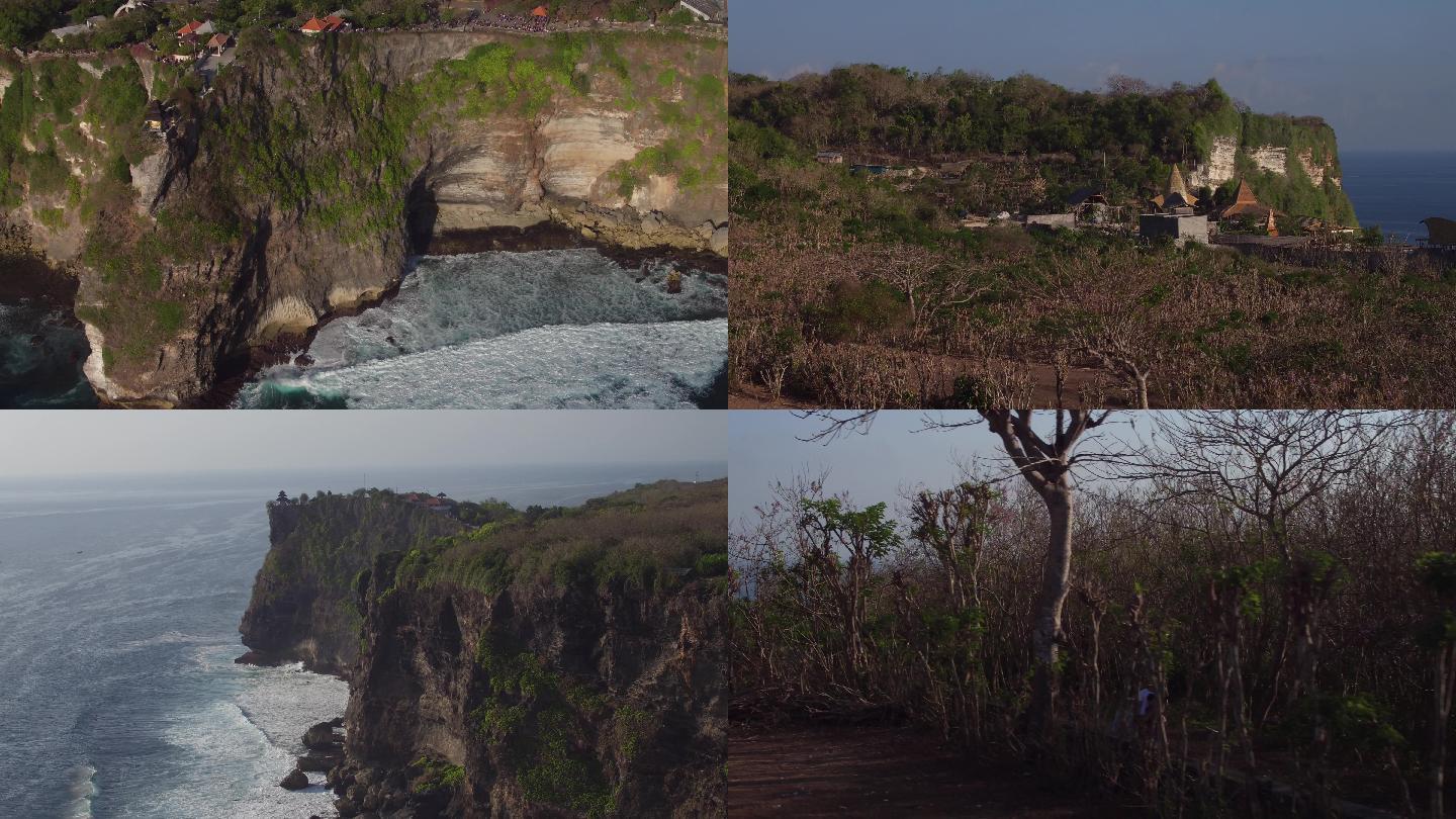 巴厘岛情人崖航拍4K素材