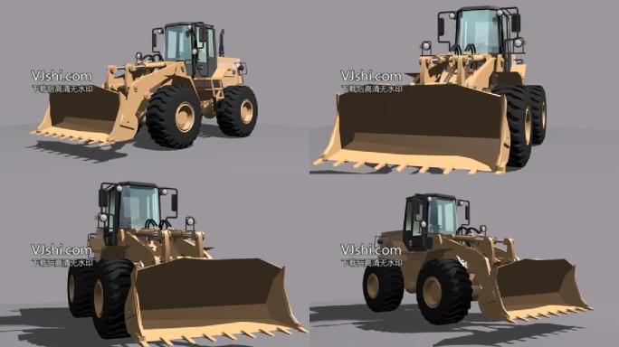 3D铲车带高清贴图可分层编辑做动画