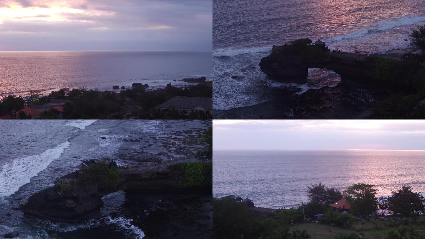 巴厘岛航拍海神庙长焦2镜头4K
